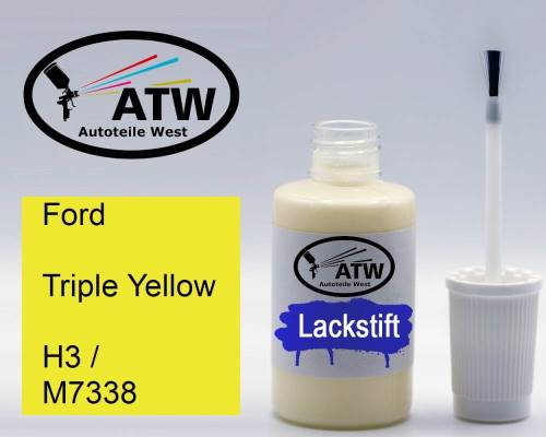 Ford, Triple Yellow, H3 / M7338: 20ml Lackstift, von ATW Autoteile West.